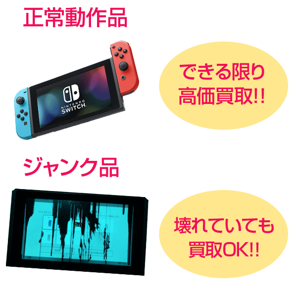 ニンテンドースイッチのジャンク買取例
